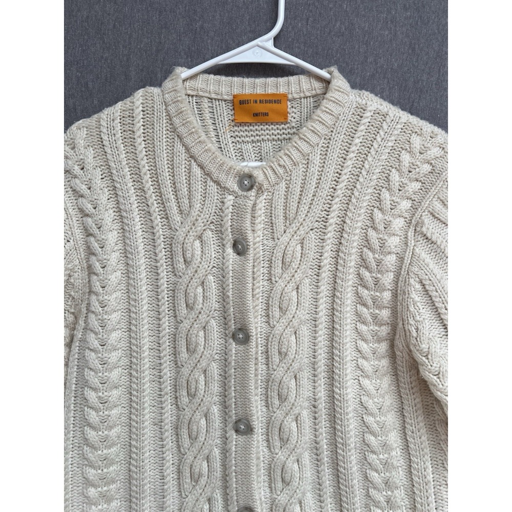 GUEST IN RESIDENCE Rossella Cable Cashmere Cardigan Sz L Wool Cashmere Womens - Picture 2 of 9
